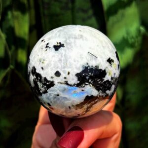 Rainbow Moonstone sphere w/ stand - Chakra Activation & Higher Consciousness - moonstone crystal