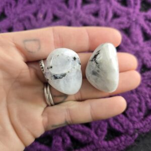 2 Rainbow Moonstone Tumbled Stones Crystals Pocket Moon Stone India 2 Rainbow Moonstone Tumbled Stones Crystals Pocket Moon Stone India