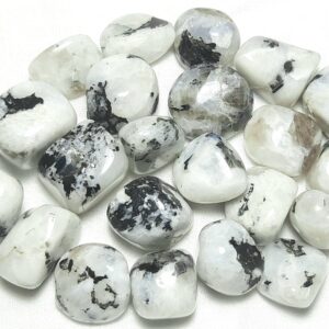 White Rainbow Moonstone Tumbled Stones: Polished Cabochon Crystals White Rainbow Moonstone Tumbled Stones: Polished Cabochon Crystals