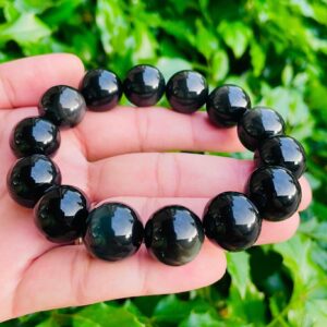 Rainbow Obsidian Bracelet: 16mm Round Bead Gemstone