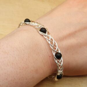 Celtic weave rainbow obsidian Cuff bracelet. Reiki jewelry uk. Silver filled wire wrap Adjustable bracelet Celtic weave rainbow obsidian Cuff bracelet. Reiki jewelry uk. Silver filled wire wrap Adjustable bracelet