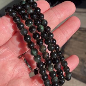 Natural Rainbow Obsidian 8mm Or 6mm Gemstone Beaded Jewelry Crystal Bracelet Natural Rainbow Obsidian 8mm Or 6mm Gemstone Beaded Jewelry Crystal Bracelet