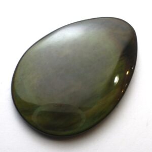 24.645 Carats Black Rainbow Obsidian Cabochon Handmade One of a Kind Mexican Purple Blue Perfect Masculine Jewelry Fantasy Irridescent