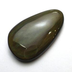 28.790 Carats Black Rainbow Obsidian Cabochon Handmade One of a Kind Mexican Purple Blue Perfect Masculine Jewelry Fantasy Irridescent