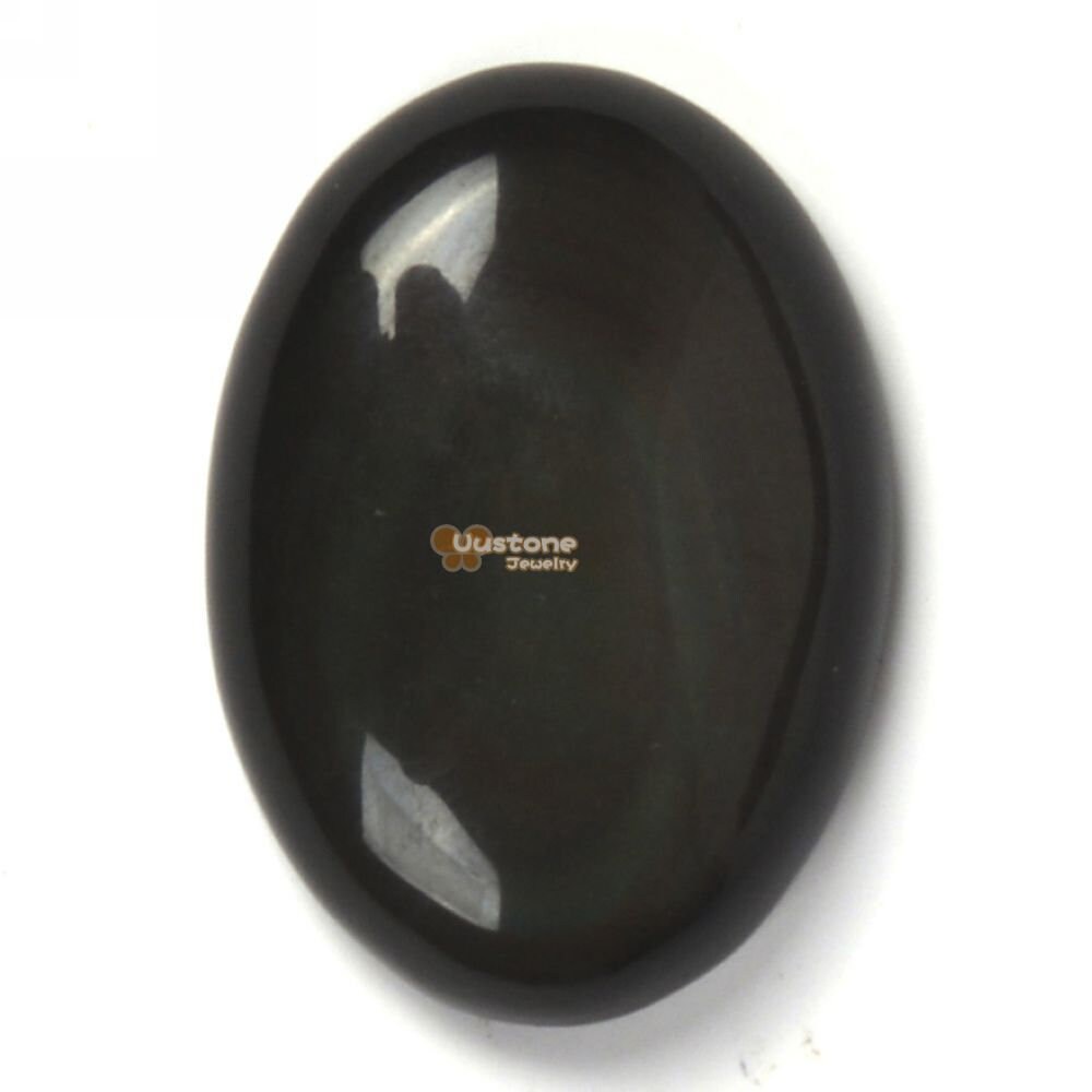 2pcs Of 25mm Aaa Natural Rainbow Obsidian Oval Flatback Cab Cabochon