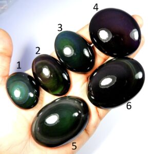 Amazing~ Rainbow Eye Obsidian Cabochon. Natural Rainbow Obsidian. Rainbow Obsidian Oval Shape Wholesale Lot Gemstone Loose For Jewelry