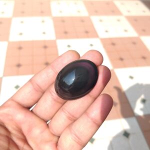 Rainbow Obsidian Eye Gemstone : Polished Cabochon For Jewelry (39x28x10 mm) 65 Carat