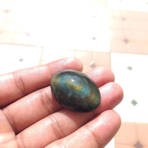 Rainbow Obsidian Gemstone Cabochon : Handmade Polished Healing Crystal (36x25x12mm)
