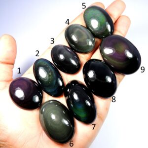 Natural Rainbow Obsidian. Awesome~ Rainbow Eye Obsidian Gemstone. Rainbow Obsidian Oval Shape Wholesale Lot Cabochon Loose For Jewelry