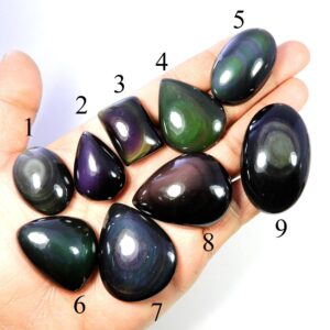 Natural Rainbow Obsidian. Awesome~ Rainbow Eye Obsidian Gemstone. Rainbow Obsidian Mix Shape Wholesale Lot Cabochon Loose For Jewelry E