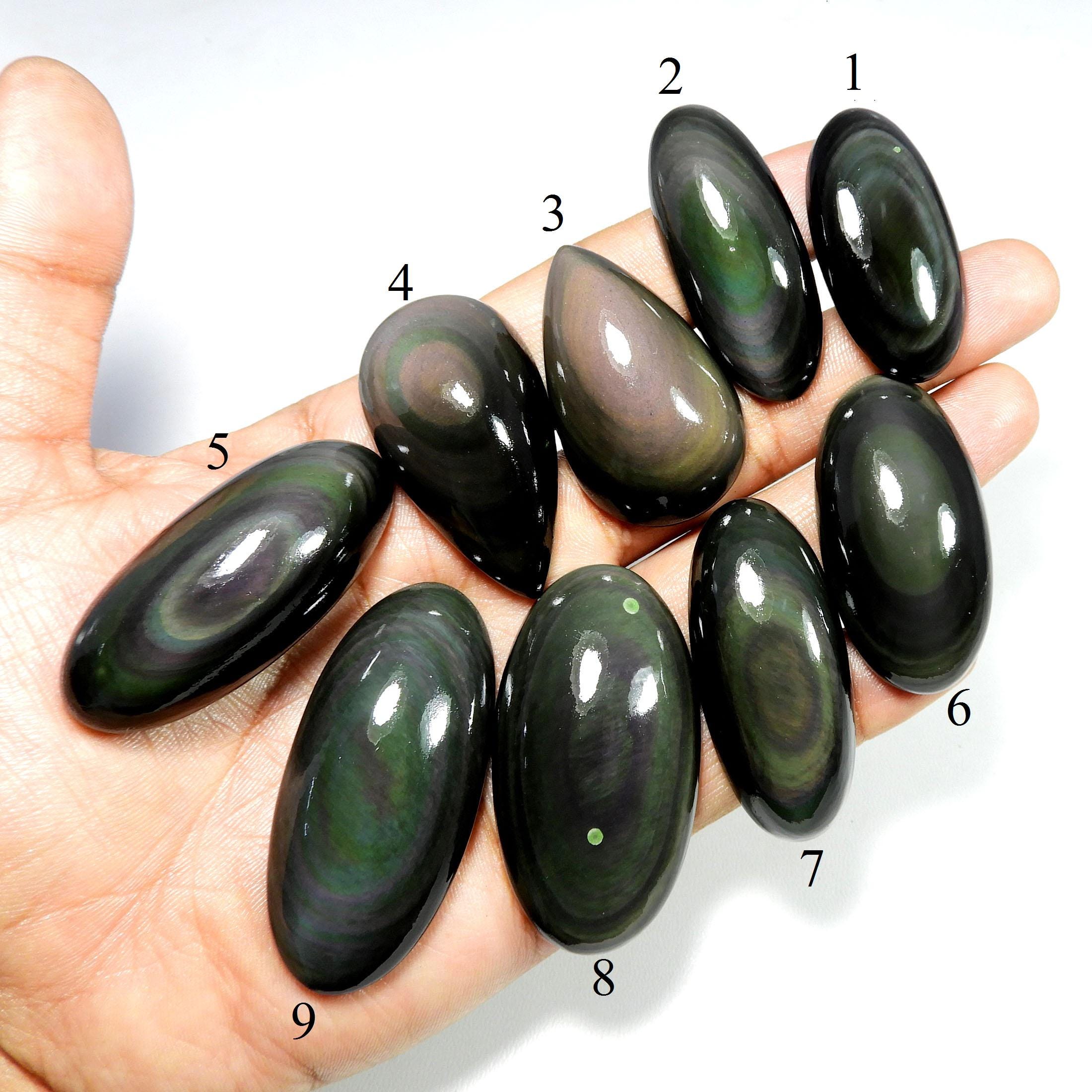 Natural Eye Rainbow Obsidian Cabochon Mix Shape Gemstone For Jewelry Making.