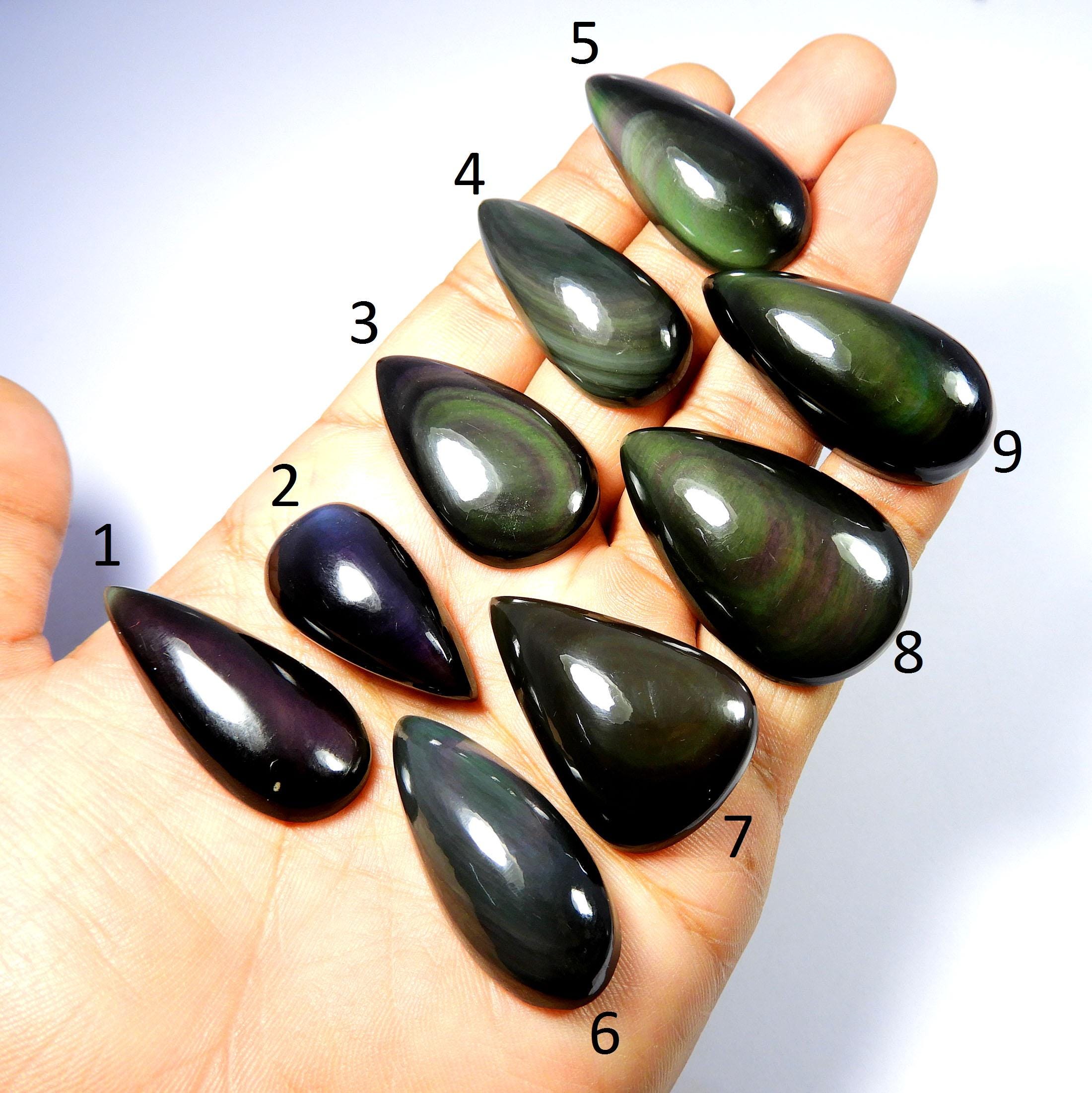 Natural Rainbow Obsidian. Massive~ Rainbow Eye Obsidian Gemstone. Rainbow Obsidian Pear Shape Wholesale Lot Cabochon Loose For Jewelry D Natural Rainbow Obsidian. Massive~ Rainbow Eye Obsidian Gemstone. Rainbow Obsidian Pear Shape Wholesale Lot Cabochon Loose For Jewelry D