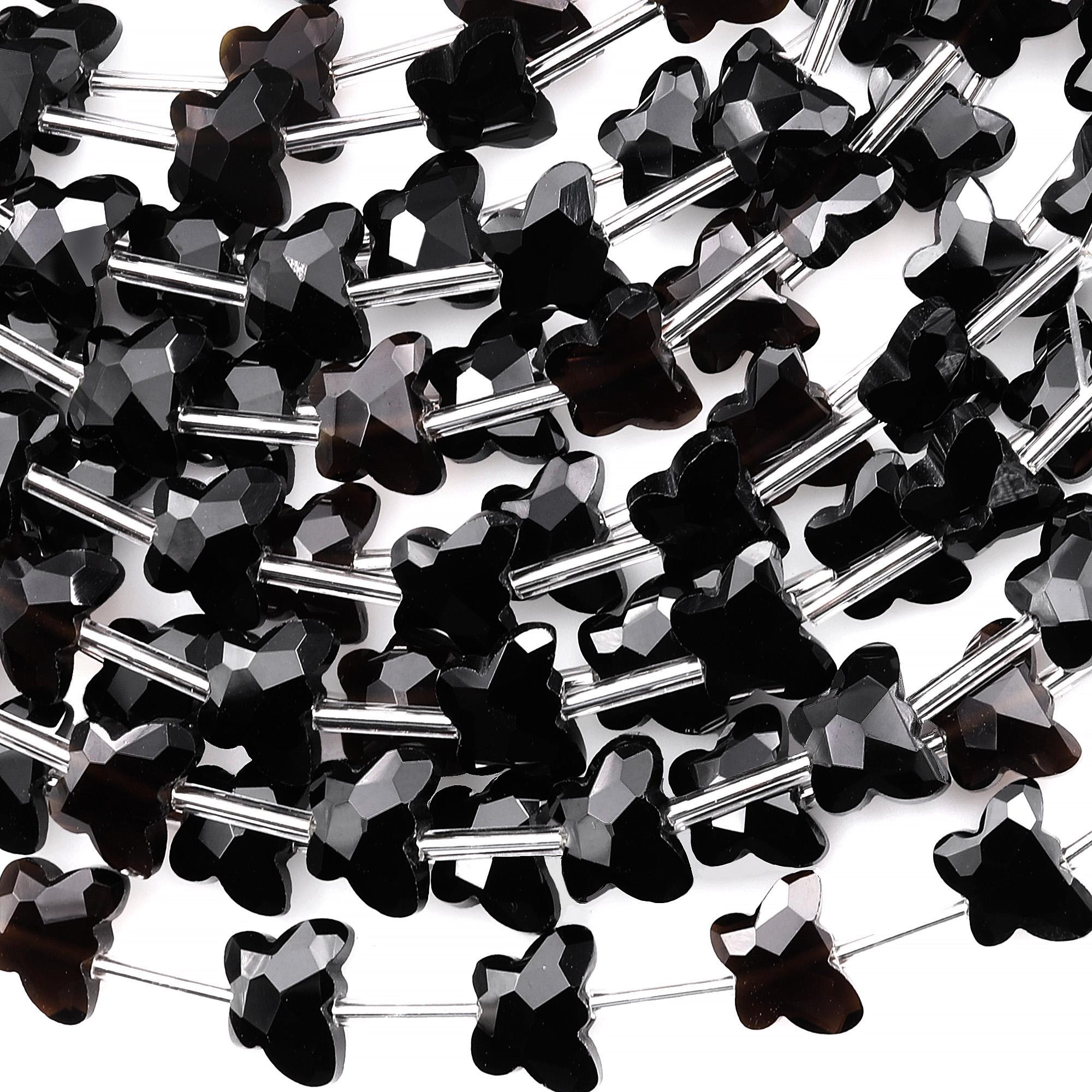 Faceted Natural Black Rainbow Obsidian Butterfly Beads 10mm Carved Gemstone 15.5" Strand Faceted Natural Black Rainbow Obsidian Butterfly Beads 10mm Carved Gemstone 15.5" Strand