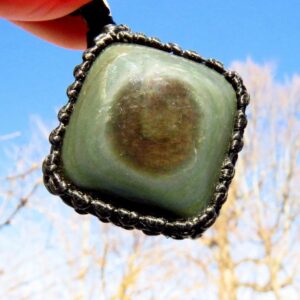 Rainbow Obsidian Macrame Necklace, Obsidian Jewelry, Black Obsidian Gemstone, Gift Ideas For The Crystal Lover, For The Zen Seeker,
