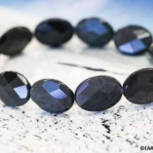 Rainbow Obsidian 15x20mm/ 18x25mm Faceted Flat Oval beads 16" strand