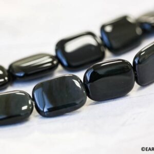 L/ Rainbow Obsidian 15x20mm Flat Rectangle beads 16" strand Natural gemstone beads for jewelry making