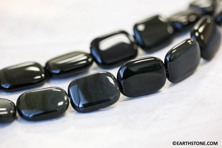 L/ Rainbow Obsidian 15x20mm Flat Rectangle Beads 16" Strand Natural Gemstone Beads For Jewelry Making