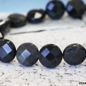 L/ Rainbow Obsidian 16mm/ 18mm Faceted Coin beads 16" strand Natural gemstone for jewelry making