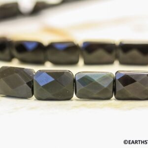M/ Rainbow Obsidian 10x14mm Faceted Flat Rectangle Beads 15.5" strand Natural gemstones for jewelry making