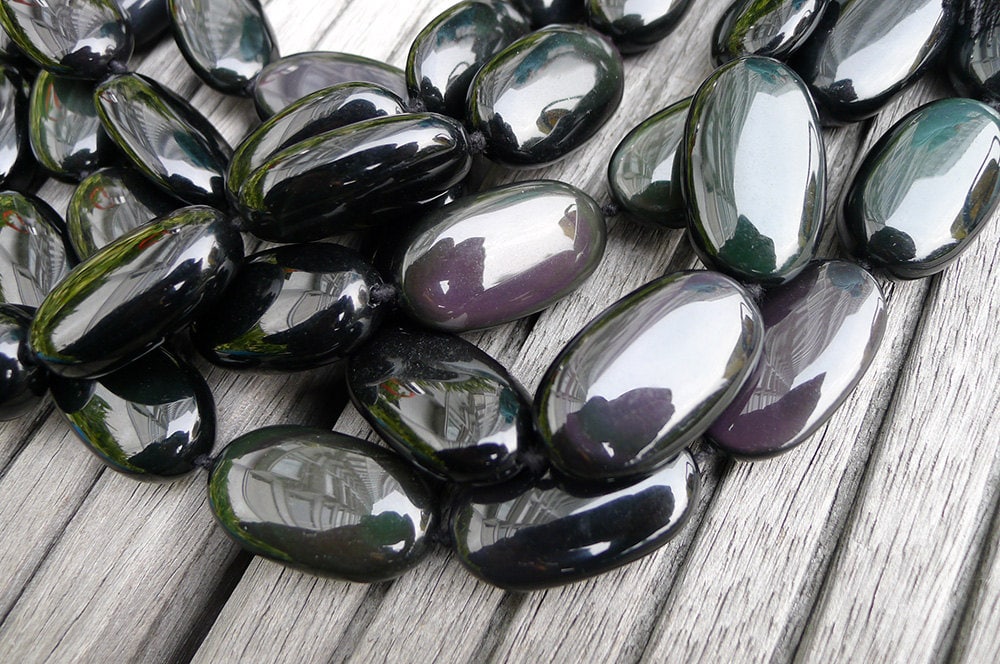 Rainbow Obsidian Oval Beads 19-20.5mm (etb00747) Unique Jewelry/vintage Jewelry/gemstone Necklace