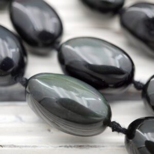 Rainbow Obsidian Oval Beads 14-15.5mm (etb00748) Unique Jewelry/vintage Jewelry/gemstone Necklace