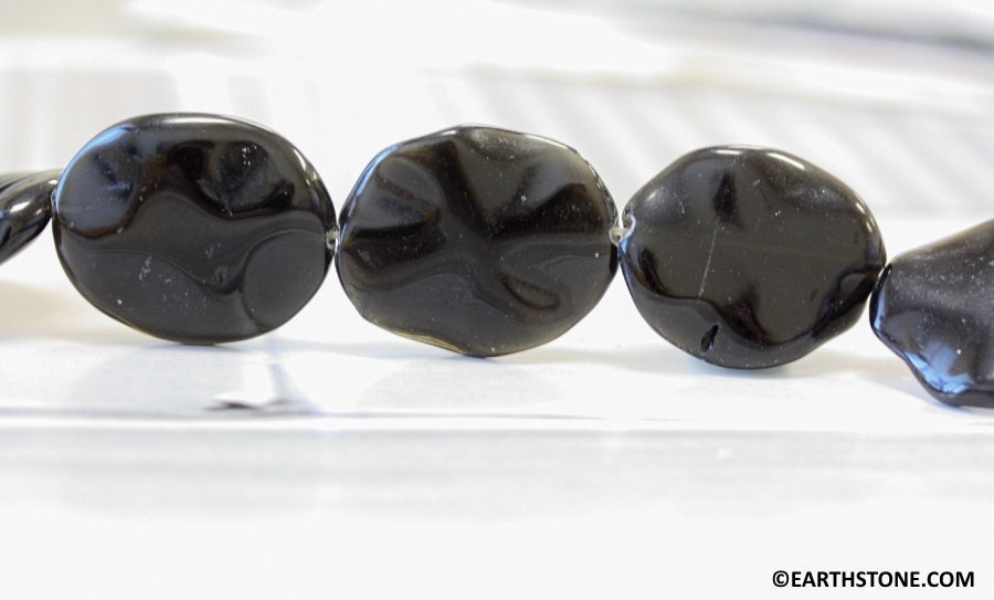Xl/ Rainbow Obsidian 25x30mm Waved Flat Oval Beads 15.5" Strand Size Varies Natural Gemstone For Jewelry Making