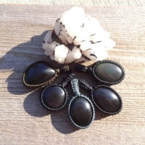 Black Rainbow Obsidian pendant necklace, small size stone pendant, Mens jewelry, everyday necklace, handmade jewelry, stone gift for husband