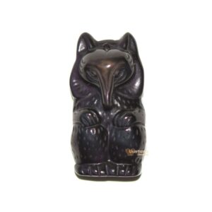 G1218  39mm Natural Rainbow obsidian fox pendant focal bead