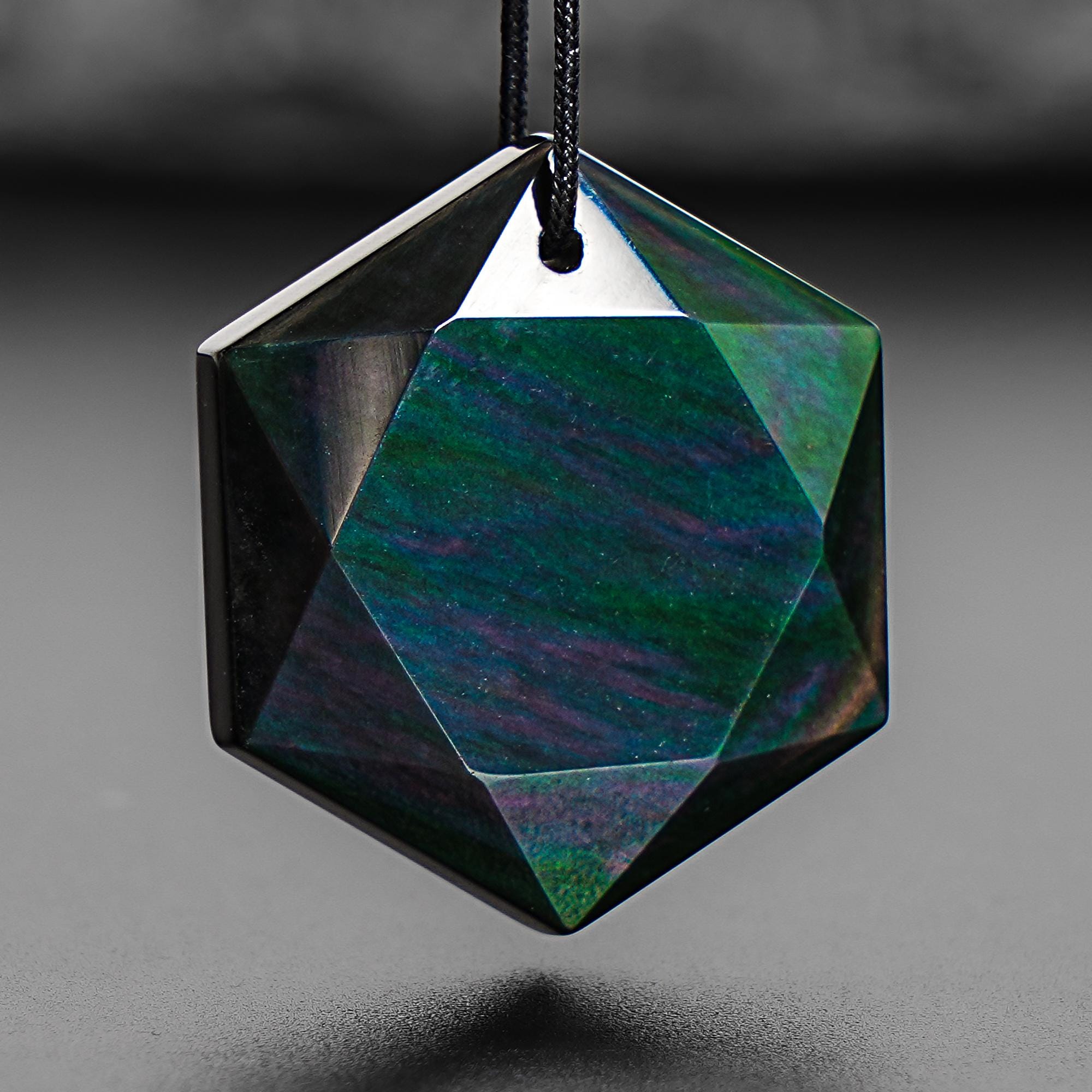 Genuine Natural Rainbow Obsidian Hexagram Pendant Grade Aaa Gemstone Obsidian Pendant Genuine Natural Rainbow Obsidian Hexagram Pendant Grade Aaa Gemstone Obsidian Pendant