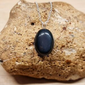 Rainbow Obsidian pendant necklace. Black minimalist oval necklace. Reiki jewelry. 18x13mm Sterling silver necklaces for women.