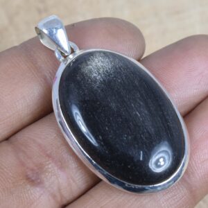 Rainbow Obsidian Sterling Silver Pendant: Handmade Oval Gemstone Jewelry Rainbow Obsidian Sterling Silver Pendant: Handmade Oval Gemstone Jewelry