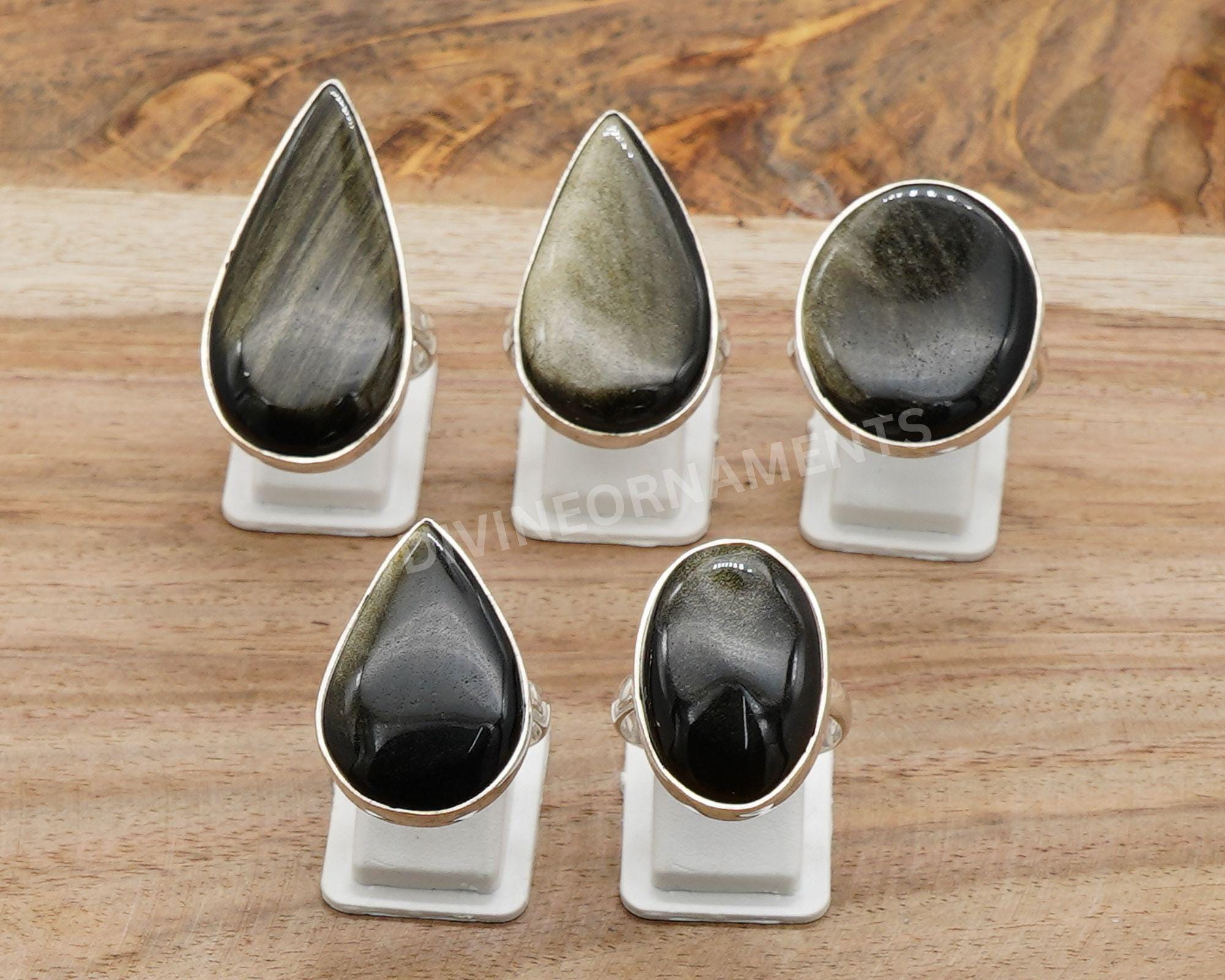 Black Rainbow Obsidian 925 Sterling Silver Statement Ring • Bold Crystal Ring For Women Black Rainbow Obsidian 925 Sterling Silver Statement Ring • Bold Crystal Ring For Women