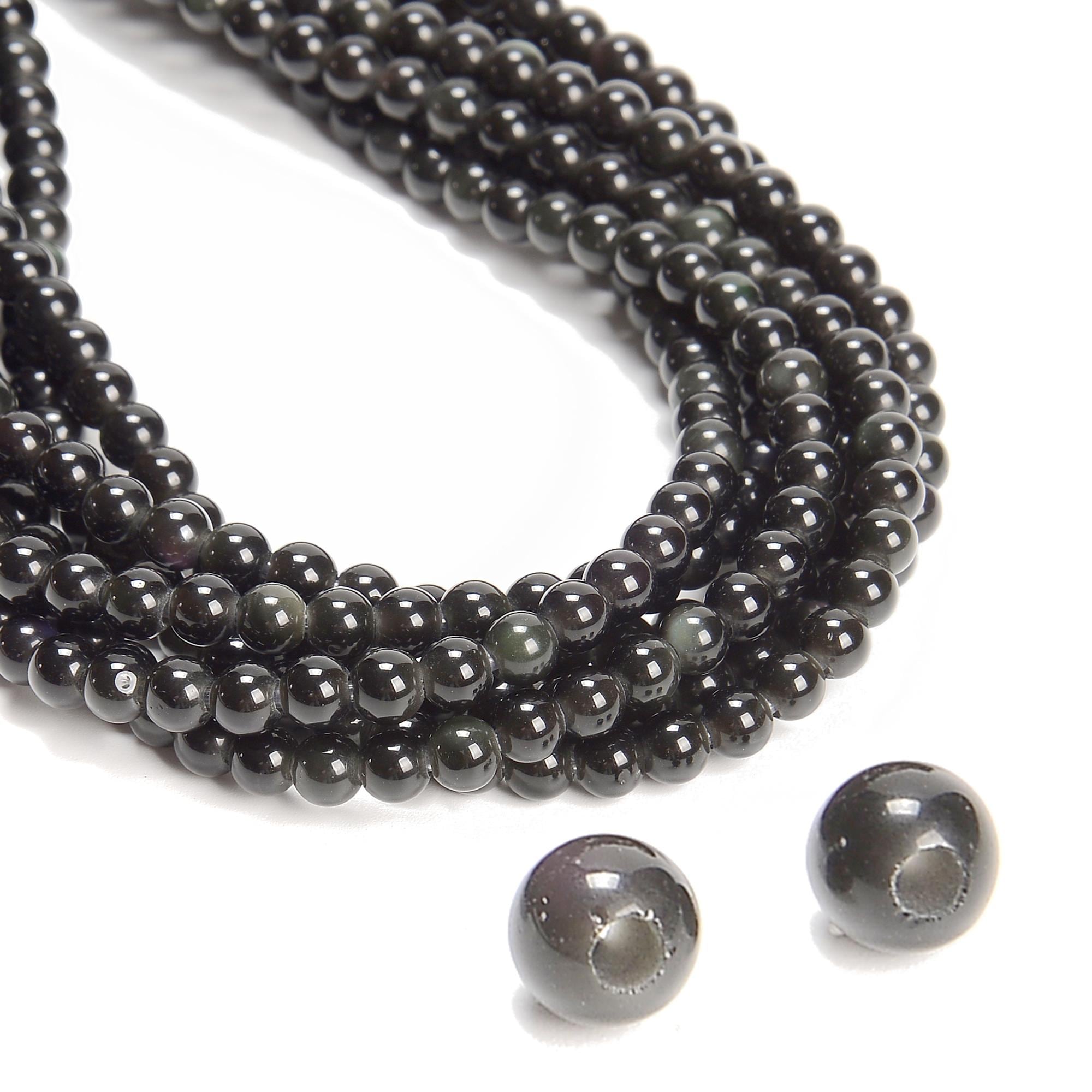 2.0mm Hole Rainbow Obsidian Smooth Round Beads 6mm 8mm 10mm 15.5" Strand