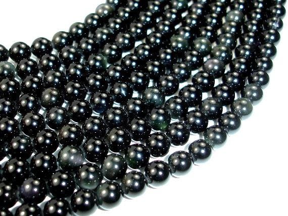 Rainbow Obsidian Beads, 6mm, Round Beads, 15 Inch, Full Strand, Approx. 65 Beads, Hole 1 Mm, A Quality (366054001)