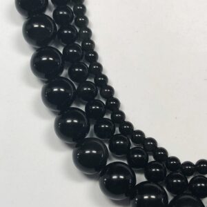 Black Obsidian (rainbow Obsidian) Gemstone Beads. 15" Strand Of Obsidian Beads With Some Rainbow Flash. Available In 4-10mm Round Beads.