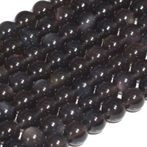 Genuine Natural Rainbow Obsidian Transparent Loose Beads Grade Aaa Round Shape 8mm