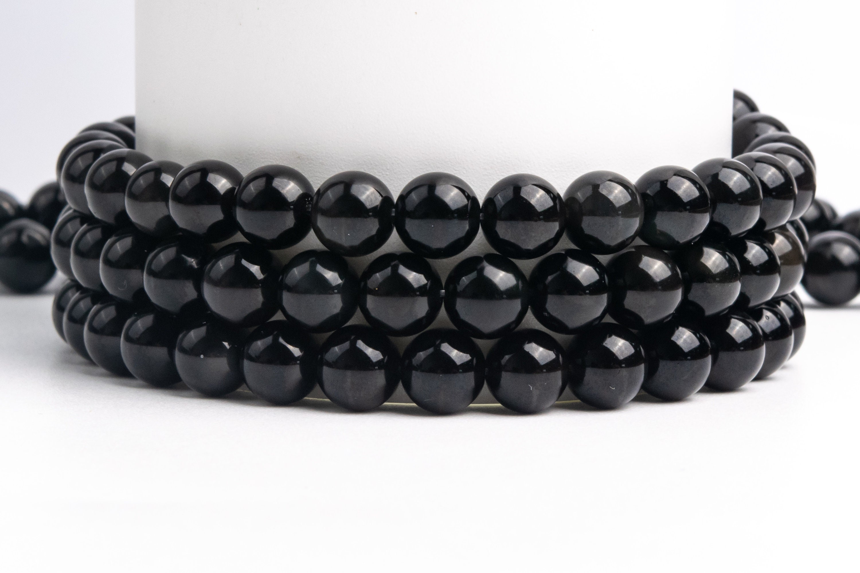 Natural Rainbow Obsidian Gemstone Grade A Round 6mm 8mm Loose Beads