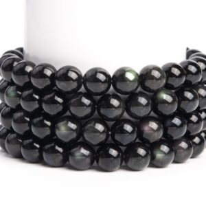 Natural Rainbow Obsidian Gemstone Grade Aaa Round 6mm 8mm Loose Beads