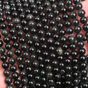 Natural Rainbow Obsidian Smooth And Round Beads,4mm/6mm/8mm/10mm/12mm/14mm/16mm Beads Supply,15 Inches One Strand