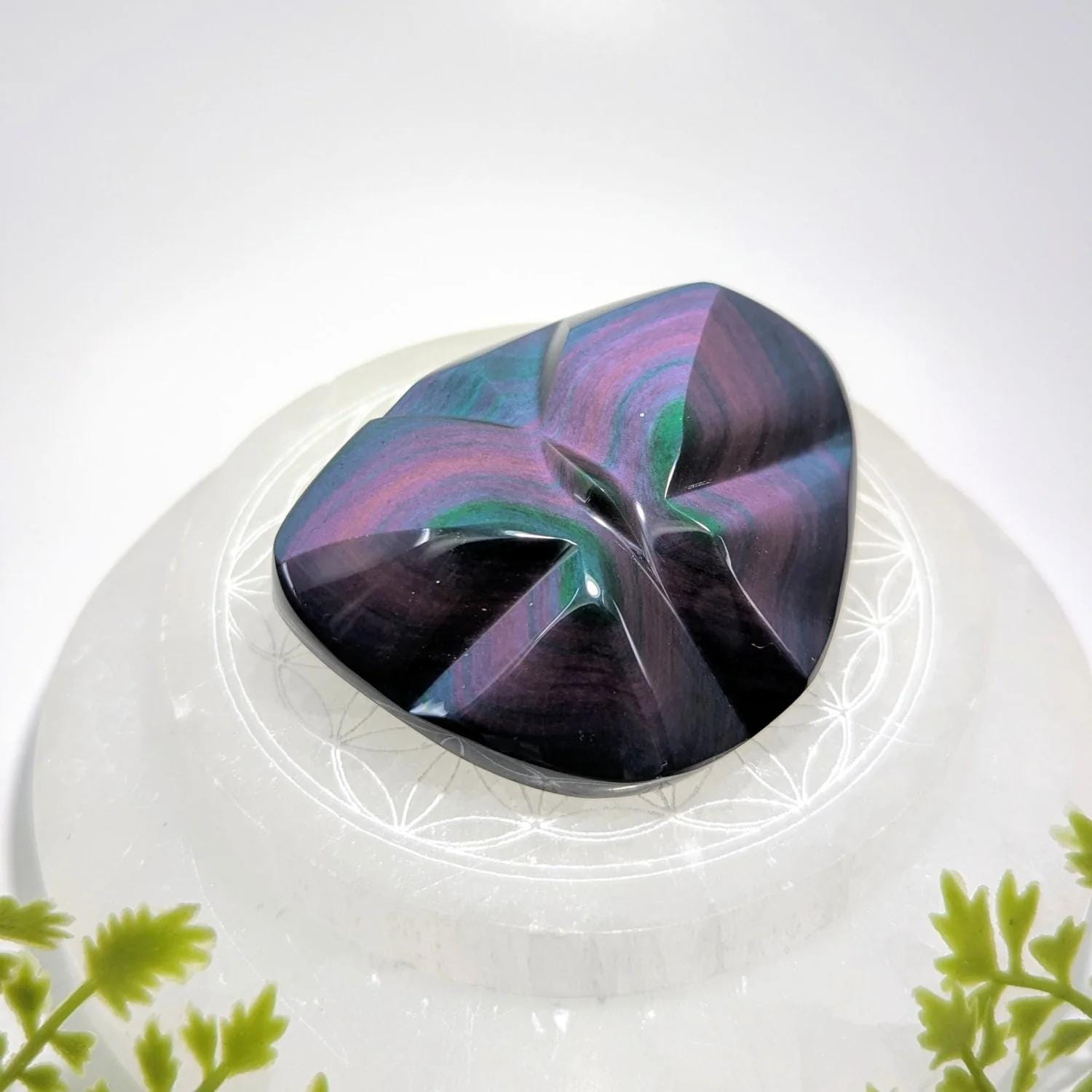 Rainbow Obsidian 3" Butterfly Carving #bc1256
