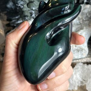 Anatomical Rainbow Obsidian Heart, Anatomically Correct Crystal Heart