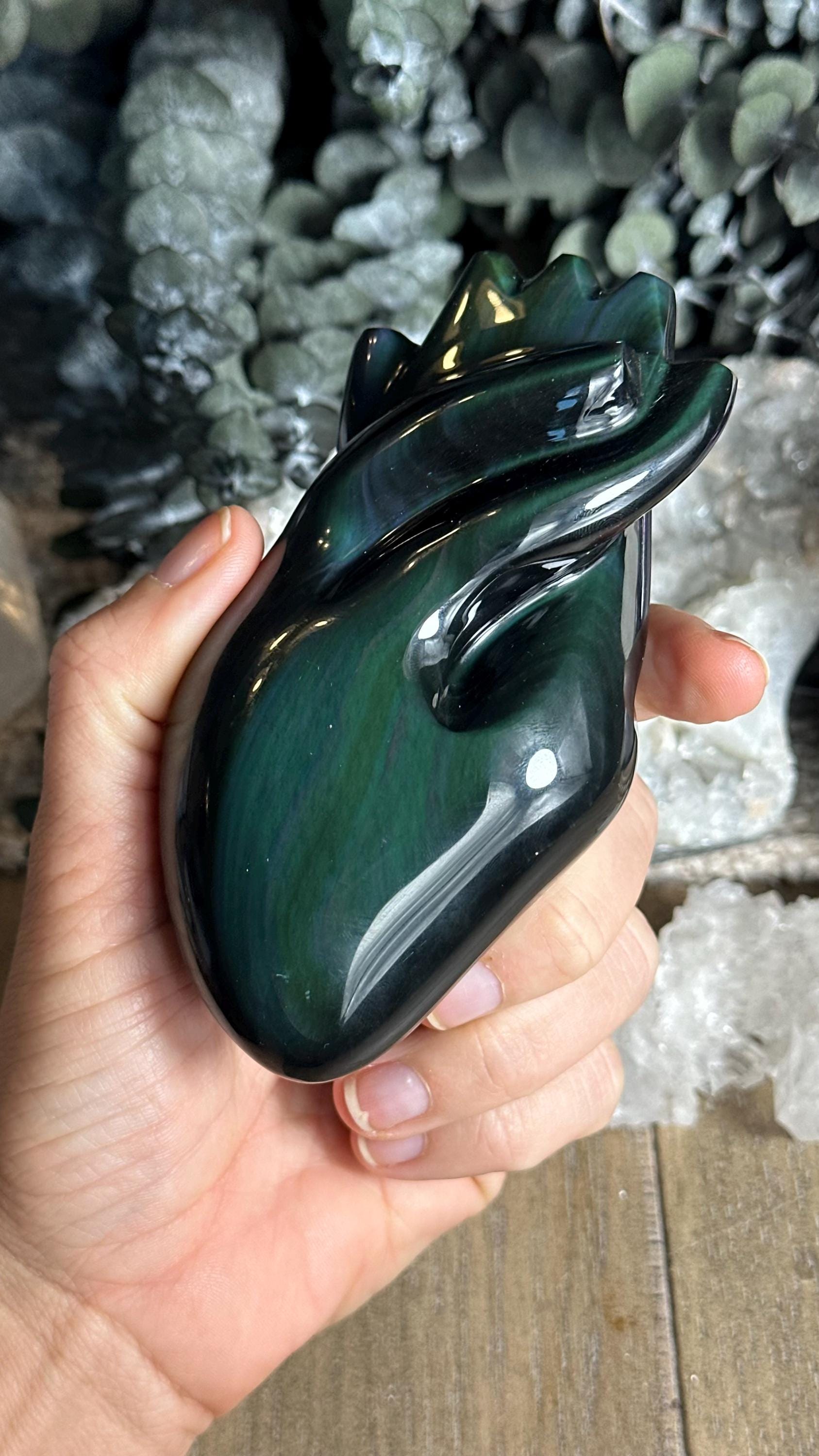 Anatomical Rainbow Obsidian Heart, Anatomically Correct Crystal Heart