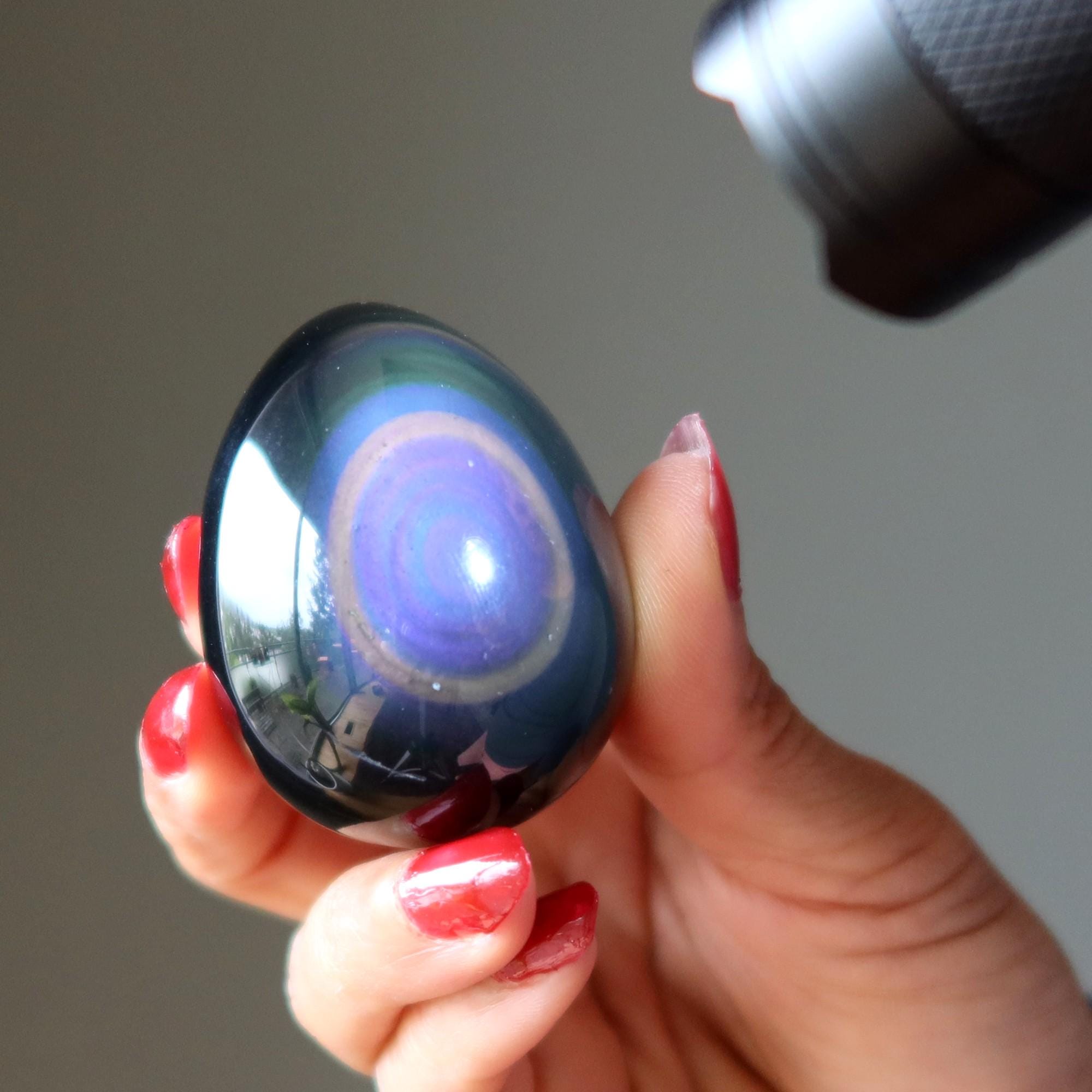 Rainbow Obsidian Egg Higher Chakras Stone