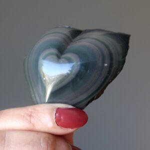 Rainbow Obsidian Heart Love Is Colorful Natural Volcanic Crystal
