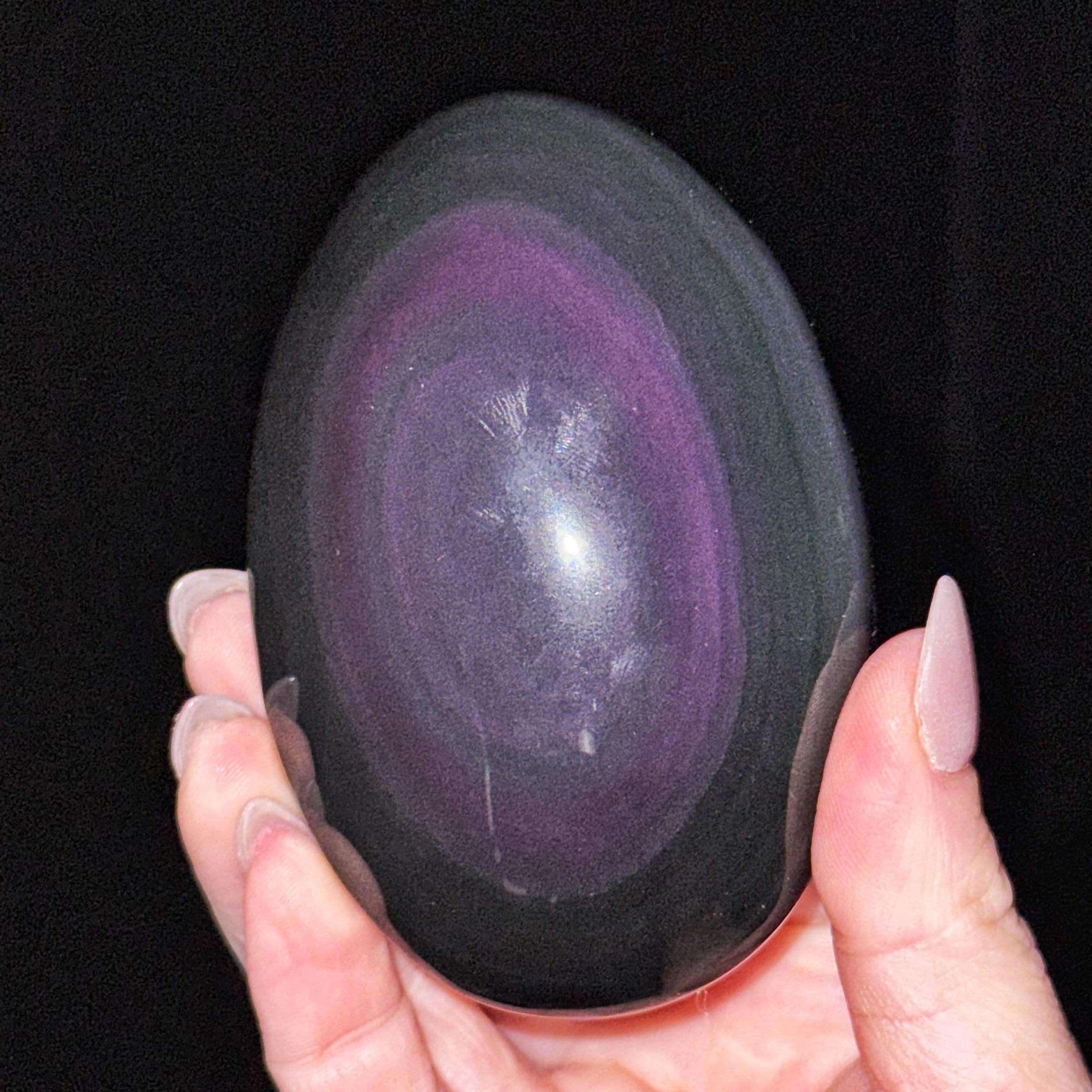 Rainbow Obsidian Palmstone | 149g | - #2 (polished Black Crystal Pocket Stone Palm, Root Chakra, Confidence) Rainbow Obsidian Palmstone | 149g | - #2 (polished Black Crystal Pocket Stone Palm, Root Chakra, Confidence)