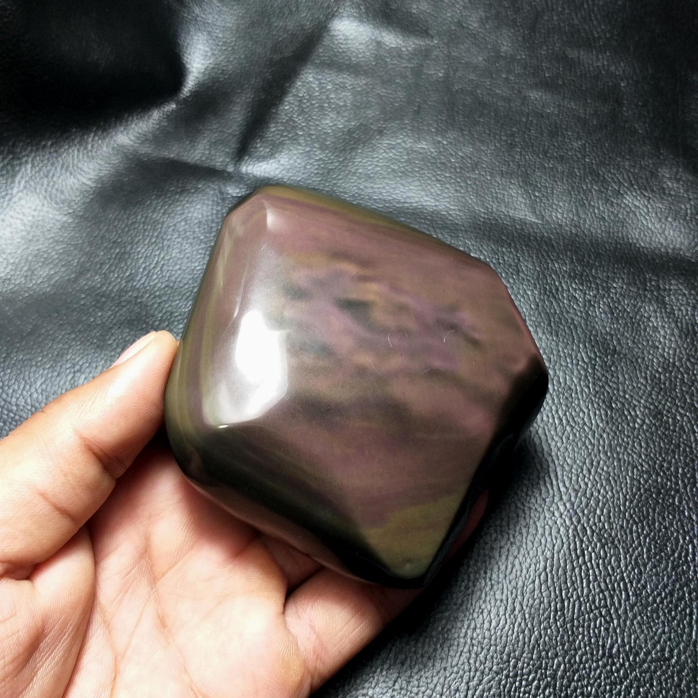 Polished Rainbow Obsidian Freeform: Healing Crystal Home Decor (319 Grams, 4.2" Length Polished Rainbow Obsidian Freeform: Healing Crystal Home Decor (319 Grams, 4.2" Length