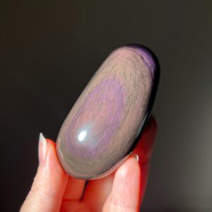 Velvet Rainbow Obsidian Palm | Rainbow Obsidian Crystal Palmstone