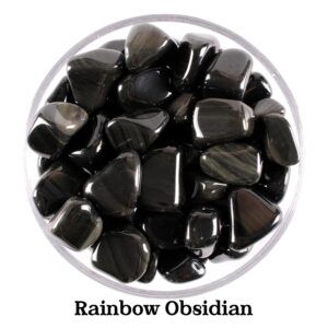 Rainbow Obsidian Tumbled Stone, Iridescent Magic Crystal, Healing And Altar Ritual Gem
