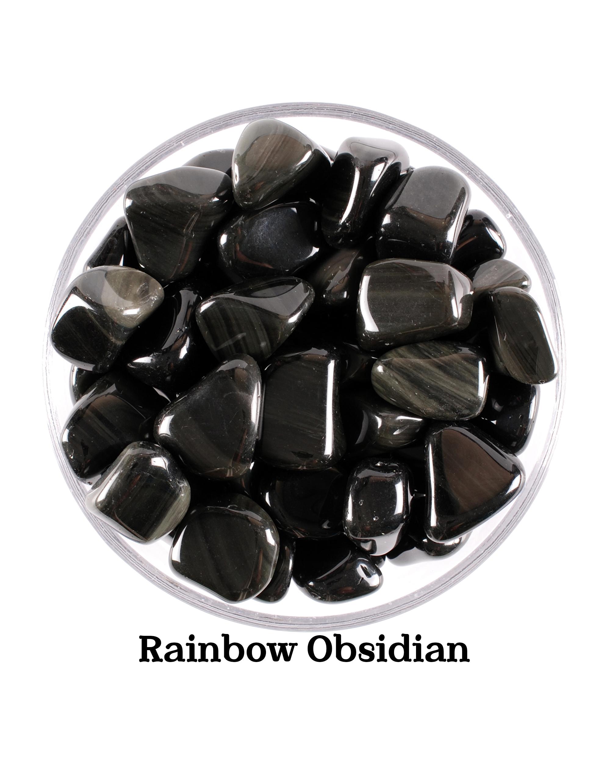 Rainbow Obsidian Tumbled Stone, Iridescent Magic Crystal, Healing And Altar Ritual Gem