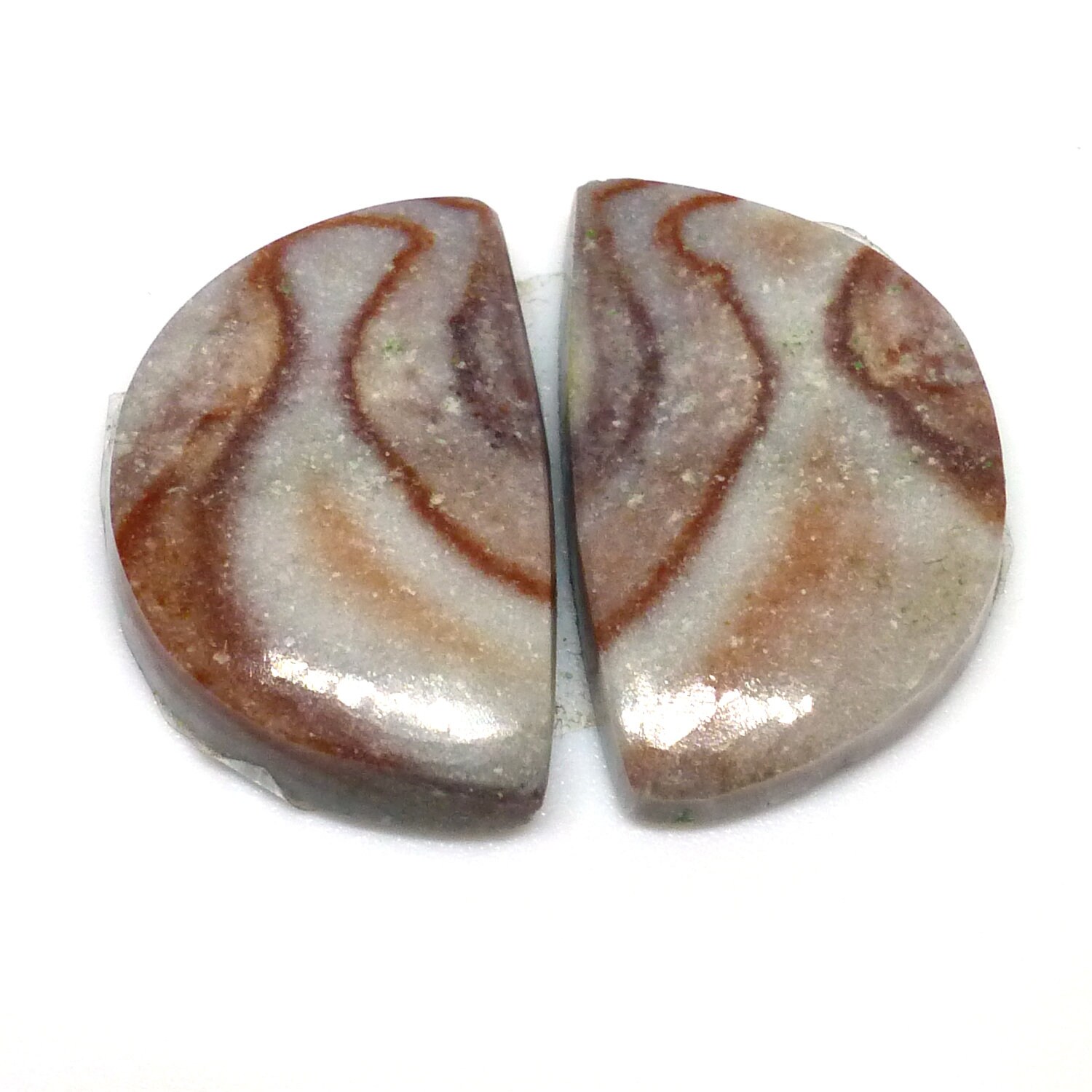 13.165 Carats Rainbow Rhyolite Wonderstone Utah Cabochons Pair For Earrings Handmade Cabochon For Use In Jewelry Designs Vernon Hills Utah 13.165 Carats Rainbow Rhyolite Wonderstone Utah Cabochons Pair For Earrings Handmade Cabochon For Use In Jewelry Designs Vernon Hills Utah